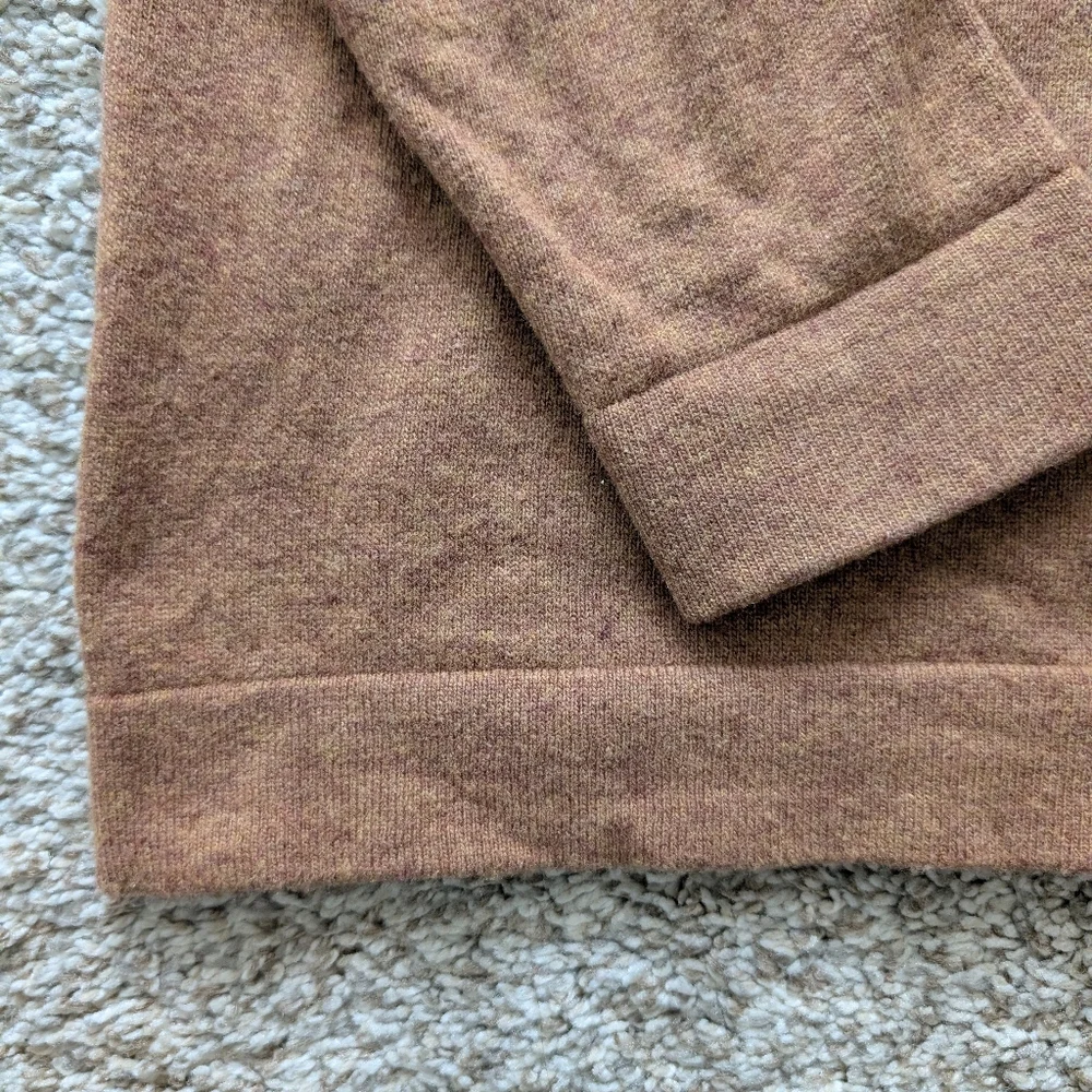 J Crew Women's Teddie Carmel Tan Pullover Sweater Size S Wool Cotton Blend Basic